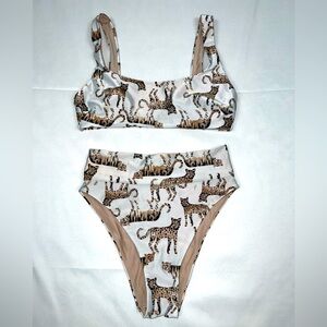 Aerie Big Cats White Swim Set - size XS‎